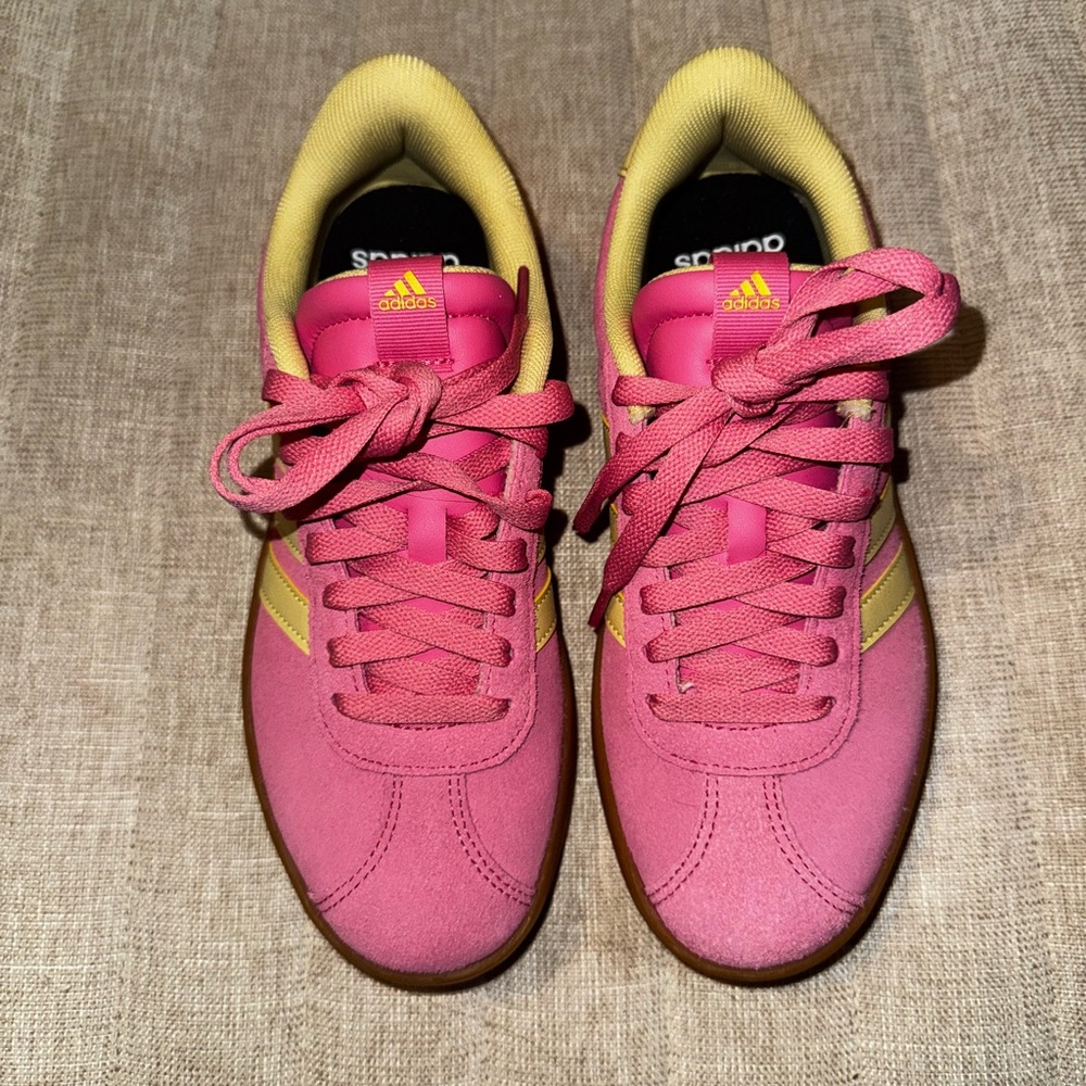 Adidas Women's Vibrant Pink and Yellow Sneakers